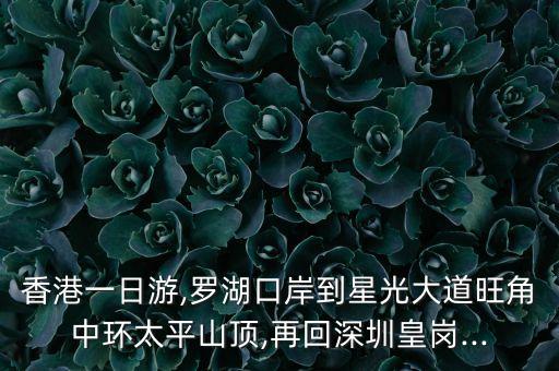 香港一日游,罗湖口岸到星光大道旺角中环太平山顶,再回深圳皇岗...