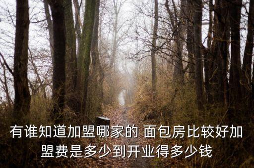 有谁知道加盟哪家的 面包房比较好加盟费是多少到开业得多少钱