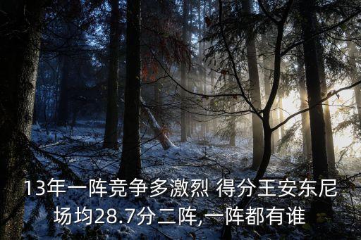 13年一阵竞争多激烈 得分王安东尼场均28.7分二阵,一阵都有谁