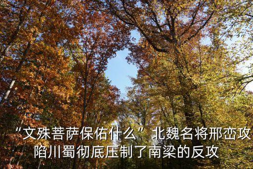 “文殊菩萨保佑什么”北魏名将邢峦攻陷川蜀彻底压制了南梁的反攻