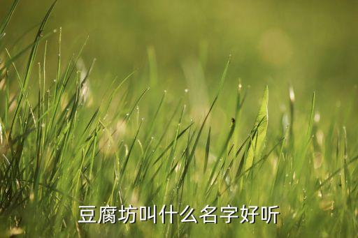 豆腐坊叫什么名字好听
