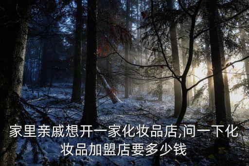 家里亲戚想开一家化妆品店,问一下化妆品加盟店要多少钱
