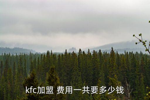 海口肯德基加盟费用,肯德基加盟条件和费用是多少呢